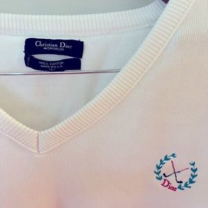 Christian DIOR Monsieur White Sweater, Coastal Preppy